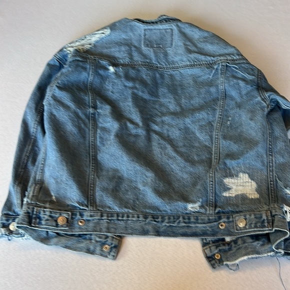 American Eagle Distressed Denim Jacket Women’s XS - Picture 9 of 13